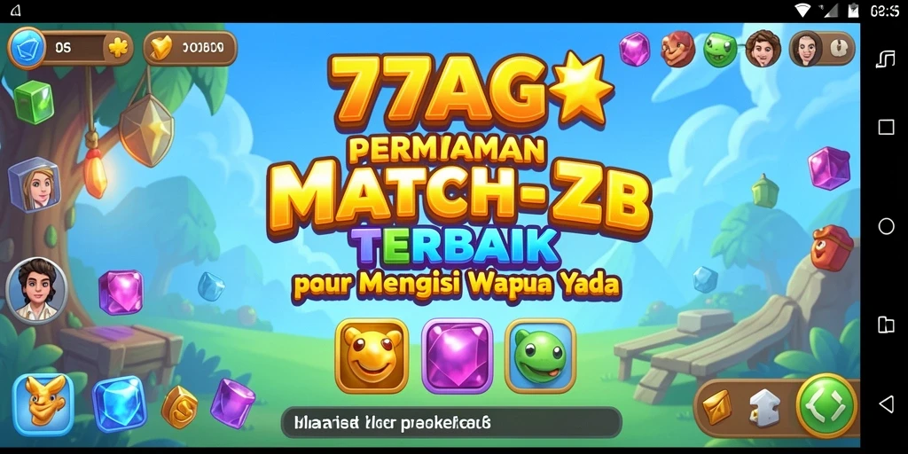 Tampilan gameplay seru di 77AG dengan tantangan Match-3.