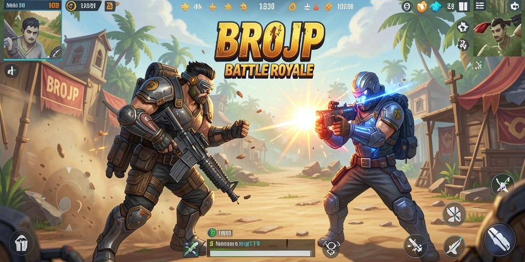 Tampilan menarik gameplay BROJP dalam pertempuran Battle Royale.