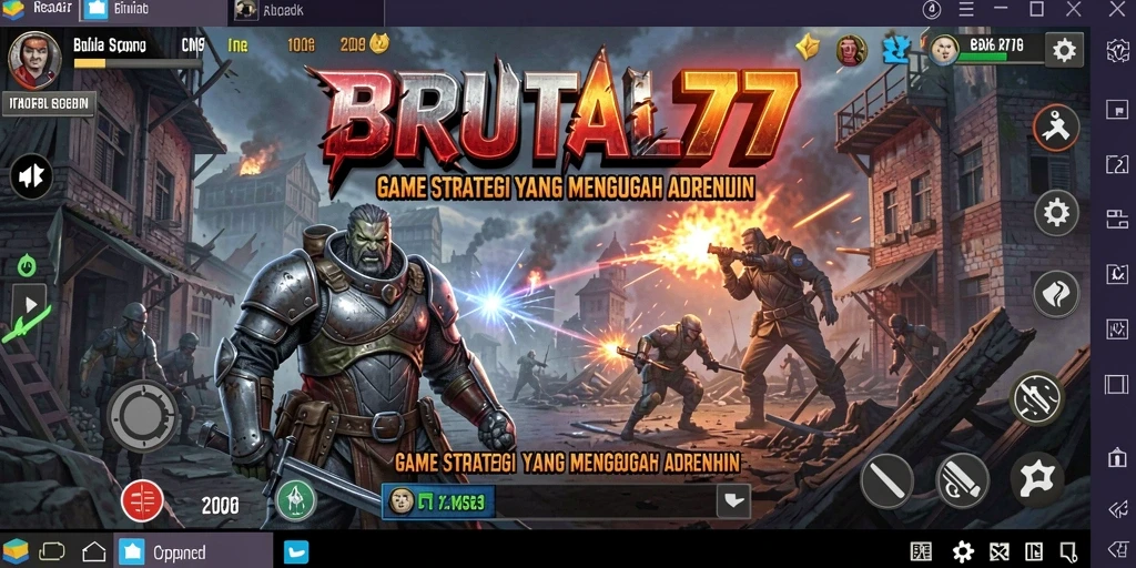 Tampilan gameplay menegangkan di BRUTAL77 dengan strategi yang mendalam.