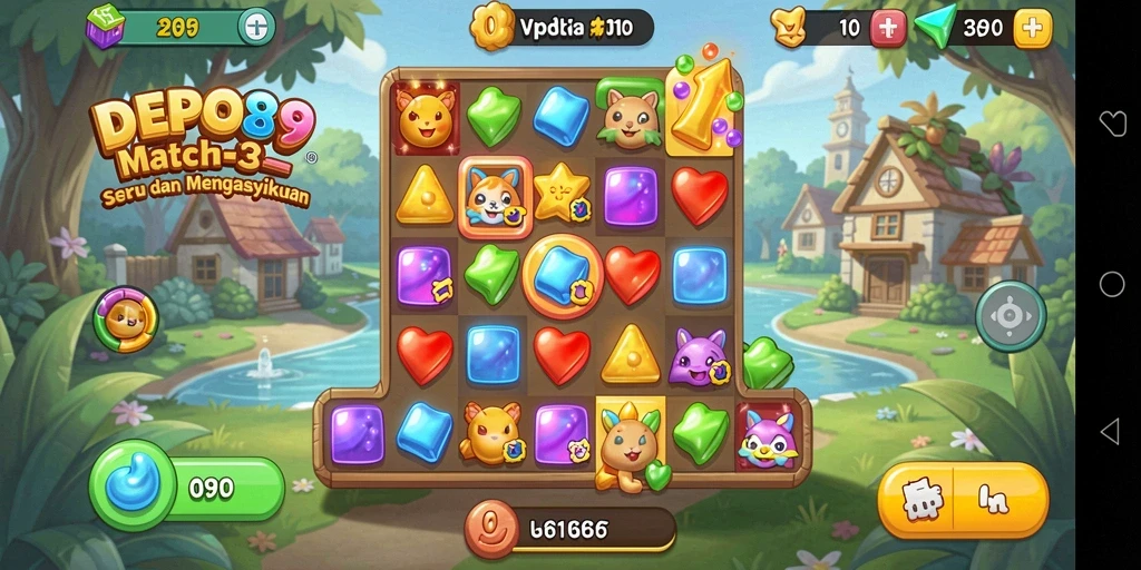 Gameplay DEPO89 yang seru dalam permainan Match-3.