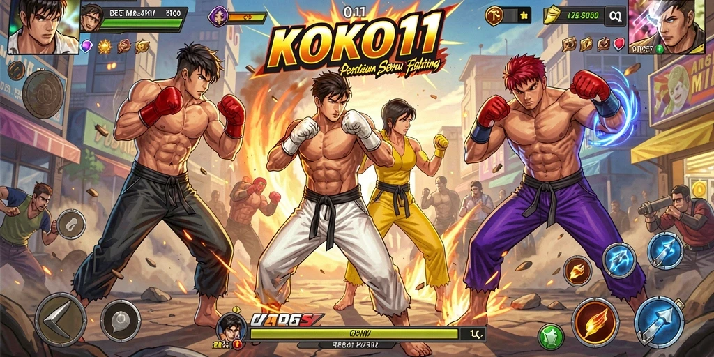 Tampilan gameplay KOKO11 dengan aksi pertarungan yang mendebarkan.