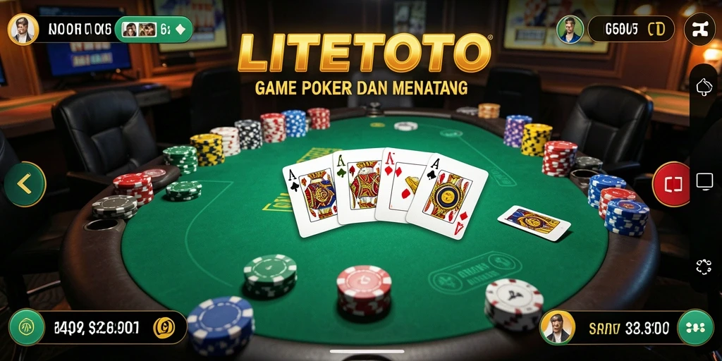 Tampilan gameplay seru di LITETOTO saat bermain poker.