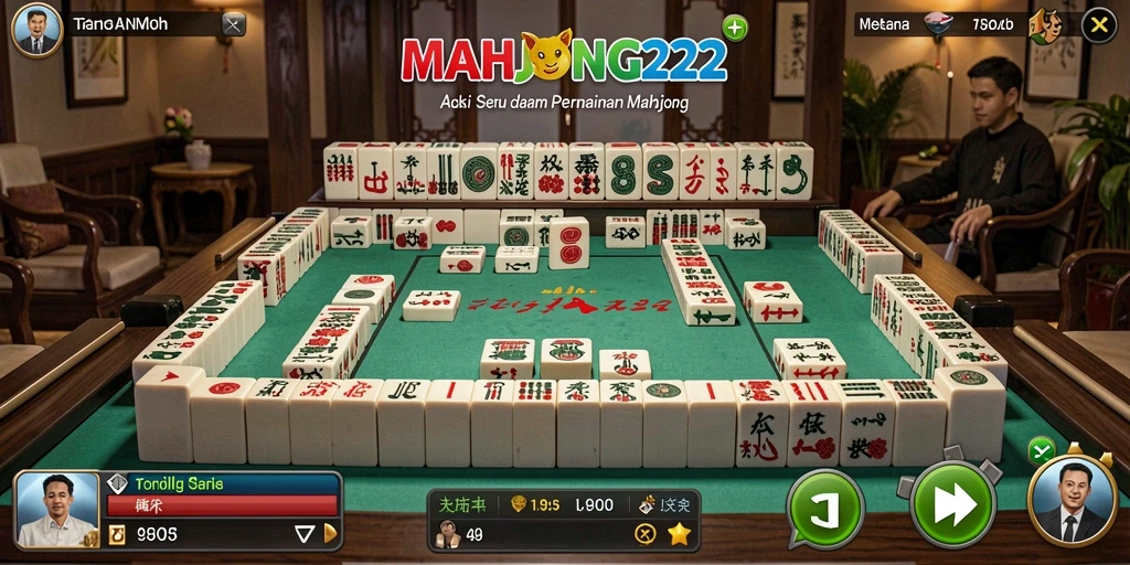 Tampilan gameplay seru dalam MAHJONG222 dengan aksi cepat dan tantangan Mahjong.