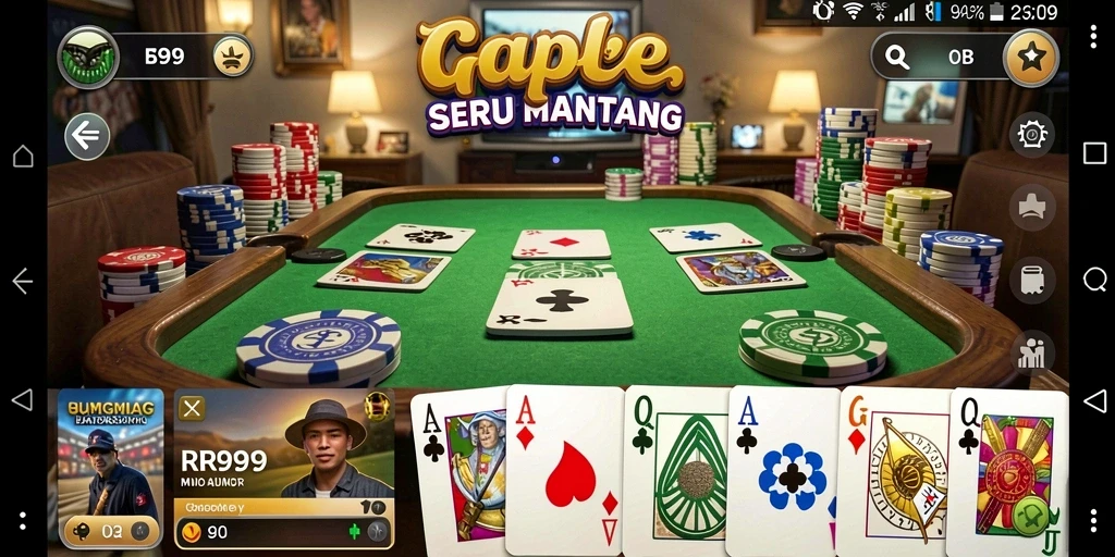 Screenshot gameplay RR999 menunjukkan keseruan permainan Gaple.