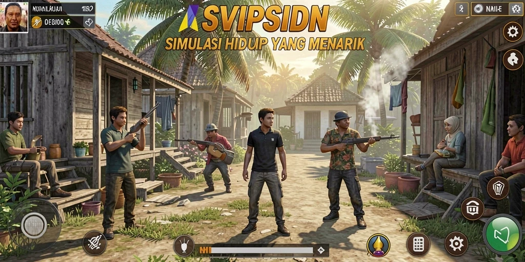Tampilan gameplay menarik dari SVIPSIDN yang menampilkan kehidupan virtual.