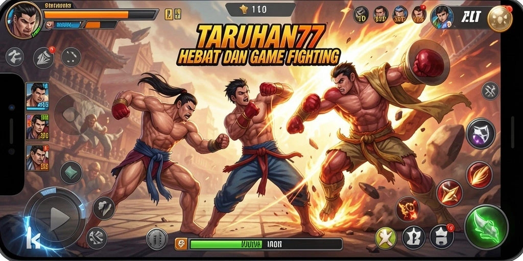 Tangkapan layar menunjukkan aksi pertarungan di TARUHAN77 yang intens.