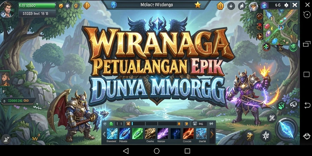 Tampilan gameplay epik dari WIRANAGA yang menarik perhatian pemain.